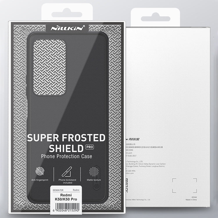 For Xiaomi Redmi K50 / K50 Pro NILLKIN Frosted Shield Pro PC + TPU Phone Case(Black) - Xiaomi Cases by NILLKIN | Online Shopping South Africa | PMC Jewellery