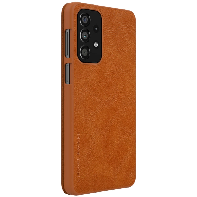 For Samsung Galaxy A13 4G NILLKIN QIN Series Crazy Horse Texture Leather Case(Brown) - Galaxy Phone Cases by NILLKIN | Online Shopping South Africa | PMC Jewellery