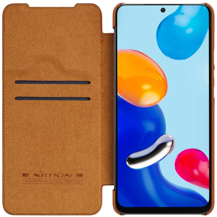 For Xiaomi Redmi Note 11 Global NILLKIN QIN Series Crazy Horse Texture Leather Case(Brown) - Xiaomi Cases by NILLKIN | Online Shopping South Africa | PMC TechLife | Buy Now Pay Later Mobicred