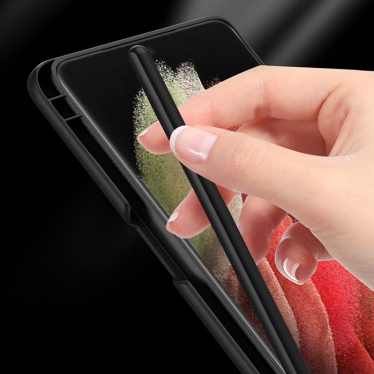 For Samsung Galaxy S21 Ultra 5G GKK Ultra-thin Shockproof Phone Case with Holder & Pen Slots & Stylus Pen(Forest Green) - Galaxy S21 Ultra 5G Cases by GKK | Online Shopping South Africa | PMC TechLife | Buy Now Pay Later Mobicred