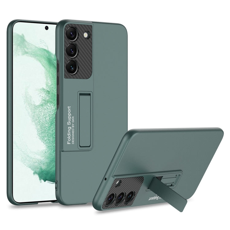 For Samsung Galaxy S22 5G GKK Ultra-thin Shockproof Phone Case with Holder(Forest Green) - Galaxy S22 5G Cases by GKK | Online Shopping South Africa | PMC Jewellery