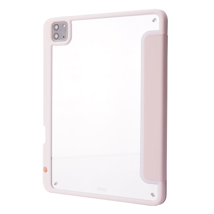 For iPad Air 13 2025 / 2024 / iPad Pro 12.9 2022 / 2021 / 2020 / 2018 Deformation Transparent Acrylic Leather Tablet Case(Pink) - iPad Pro 12.9 (2022/2021) Cases by PMC TechLife | Online Shopping South Africa | PMC TechLife | Buy Now Pay Later Mobicred