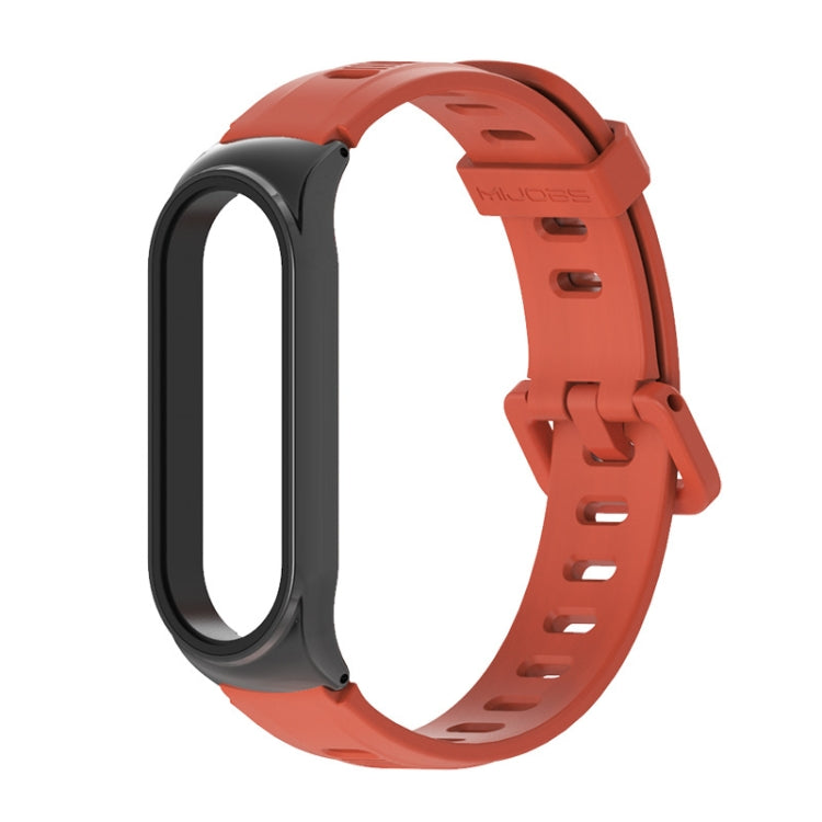 For Xiaomi Mi Band 6 / 5 / 4 / 3 Mijobs Flat Hole Silicone Watch Band, Style:CS Case(Orange+Black) - free shipping - PMC TechLife - Order now!
