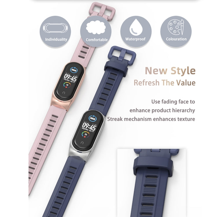 For Xiaomi Mi Band 6 / 5 / 4 / 3 Mijobs Flat Hole Silicone Watch Band, Style:CS Case(Black+Black) - free shipping - PMC TechLife - Order now!
