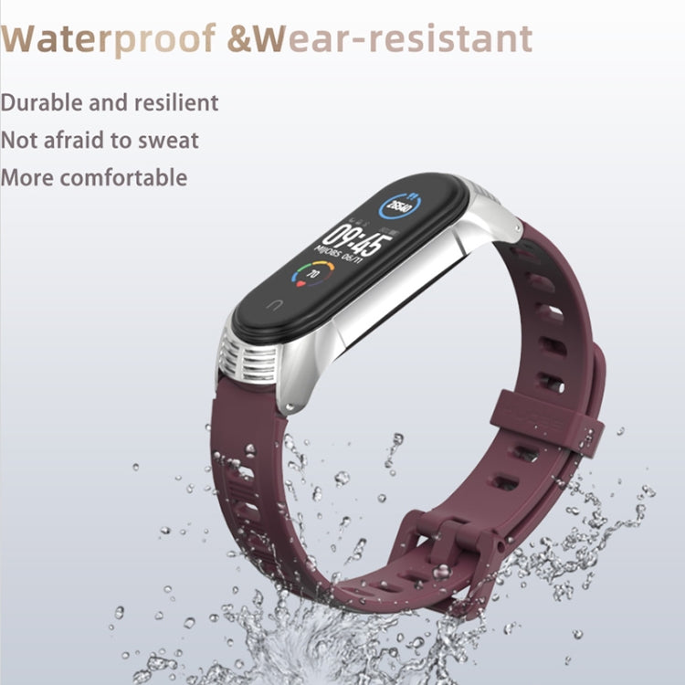 For Xiaomi Mi Band 6 / 5 / 4 / 3 Mijobs Flat Hole Silicone Watch Band, Style:Plus Case(Orange+Black) - Watch Bands by MIJOBS | Online Shopping South Africa | PMC TechLife | Buy Now Pay Later Mobicred