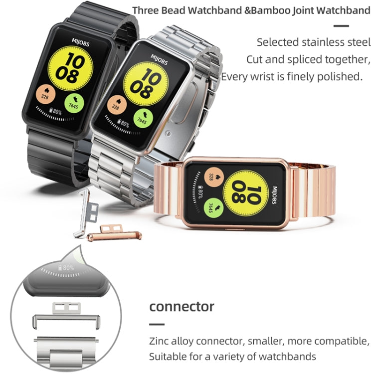 For Huawei Watch Fit Mijobs Milan Buckle Stainless Steel Watch Band(Rose Gold) - free shipping - PMC TechLife - Order now!