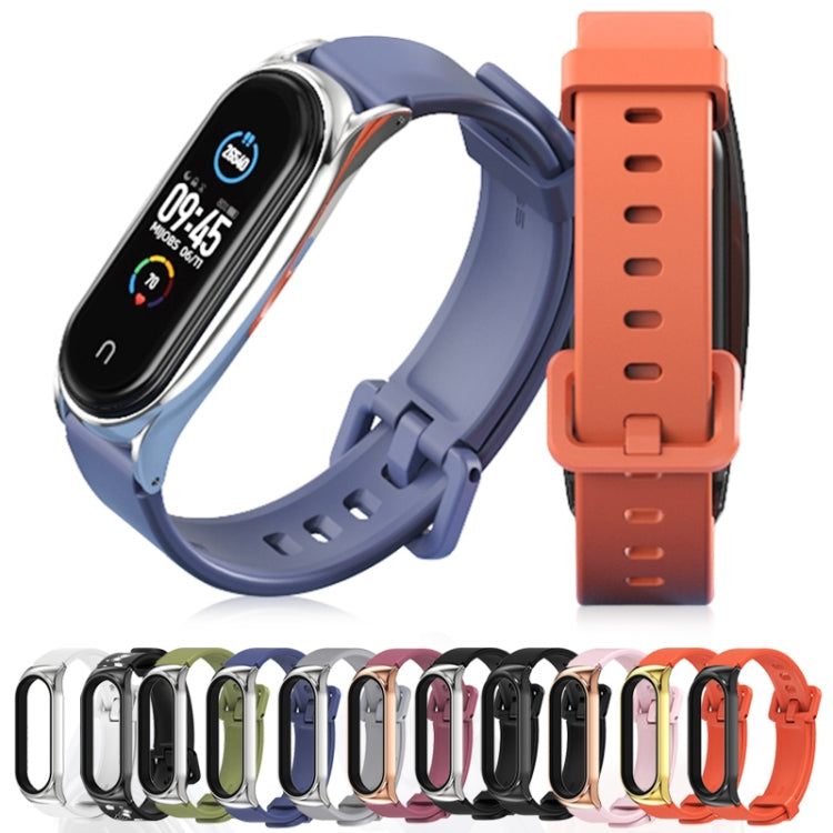 For Xiaomi Mi Band 3/4/5/6 Mijobs CS Silicone Waterproof Watch Band(Wine Red+Rose Gold) - Watch Bands by MIJOBS | Online Shopping South Africa | PMC TechLife | Buy Now Pay Later Mobicred