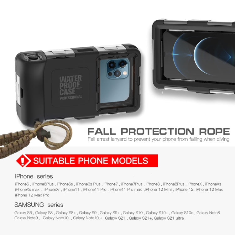RedPepper 2nd Generation Diving Waterproof Protective Case, Waterproof depth: 15m(Black) - free shipping - PMC TechLife - Order now!
