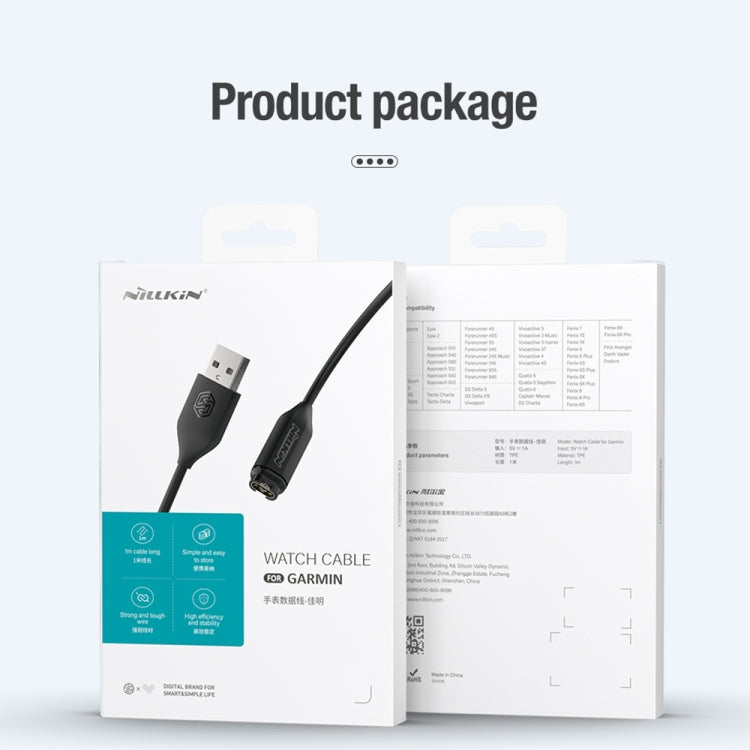 Smart Watch Charging Data Cable for Garmin, Cable Length: 1m - Charger by NILLKIN | Online Shopping South Africa | PMC TechLife | Buy Now Pay Later Mobicred