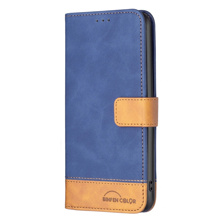 For Samsung Galaxy S22 Ultra 5G BF11 Color Matching Skin Feel Leather Phone Case(Blue) - free shipping - PMC TechLife - Order now!