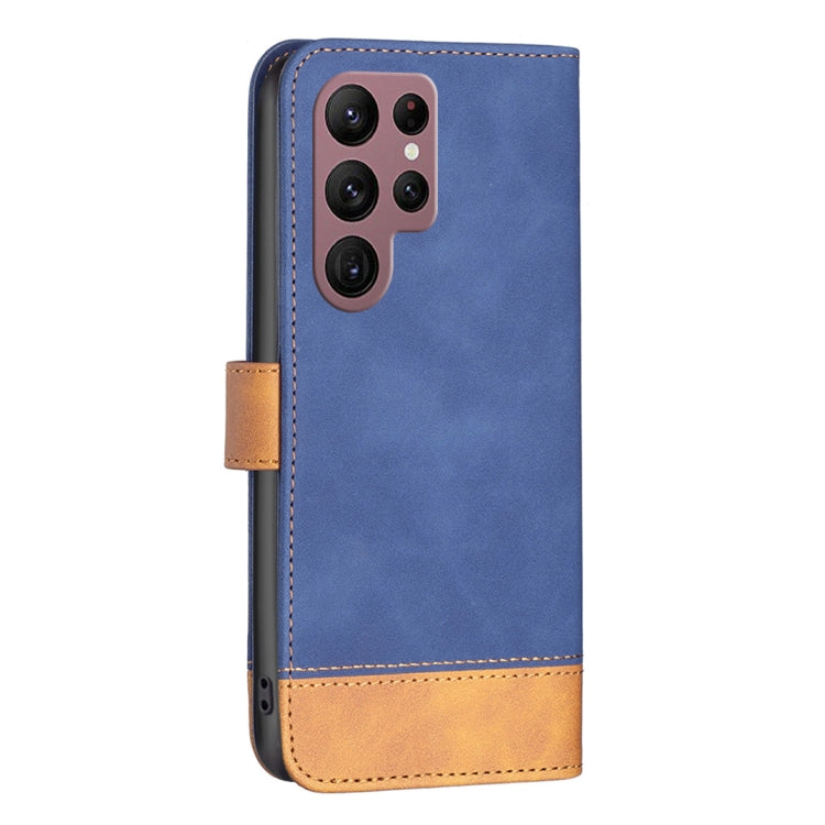 For Samsung Galaxy S22 Ultra 5G BF11 Color Matching Skin Feel Leather Phone Case(Blue) - free shipping - PMC TechLife - Order now!