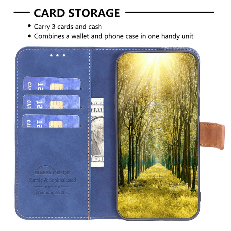 For Samsung Galaxy S22 Ultra 5G BF11 Color Matching Skin Feel Leather Phone Case(Blue) - free shipping - PMC TechLife - Order now!