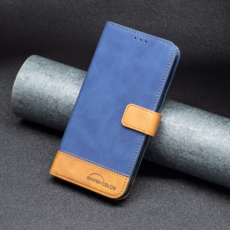 For Samsung Galaxy S22 Ultra 5G BF11 Color Matching Skin Feel Leather Phone Case(Blue) - free shipping - PMC TechLife - Order now!