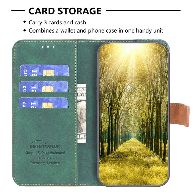 For Samsung Galaxy S22 Ultra 5G BF11 Color Matching Skin Feel Leather Phone Case(Green) - free shipping - PMC TechLife - Order now!