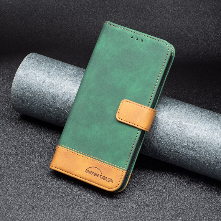 For Samsung Galaxy S22 Ultra 5G BF11 Color Matching Skin Feel Leather Phone Case(Green) - free shipping - PMC TechLife - Order now!