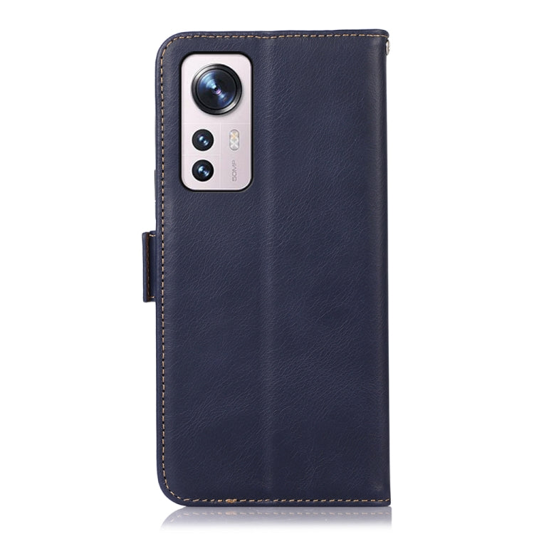 For Xiaomi 12 Lite Crazy Horse Top Layer Cowhide Leather Phone Case(Blue) - Xiaomi Cases by PMC TechLife | Online Shopping South Africa | PMC TechLife