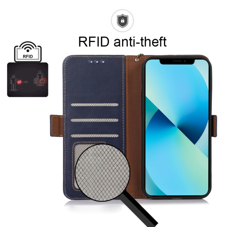 For Xiaomi 12 Lite Crazy Horse Top Layer Cowhide Leather Phone Case(Blue) - Xiaomi Cases by PMC TechLife | Online Shopping South Africa | PMC TechLife