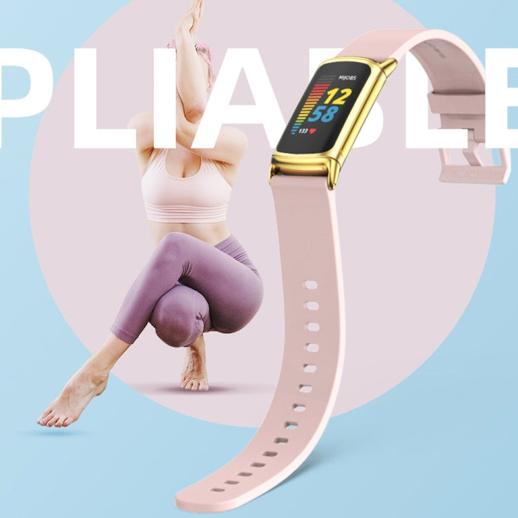 For Fitbit Charge 5 / Charge 6 Mijobs Soft Silicone  Watch Band(Black+Silver) - free shipping - PMC TechLife - Order now!