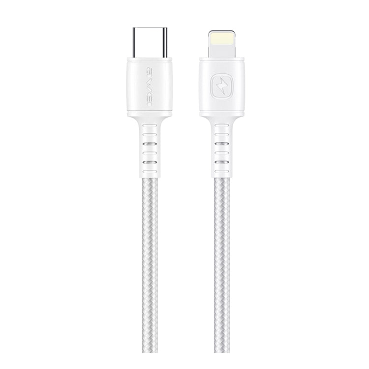 awei CL-118L 20W Type-C / USB-C to 8 Pin Fast Charging Data Cable, Length: 1m(White) - Normal Style Cable by awei | Online Shopping South Africa | PMC Jewellery