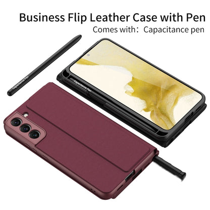 For Samsung Galaxy S22 5G GKK Flip Leather Phone Case with Stylus Pen(Pink) - Galaxy S22 5G Cases by GKK | Online Shopping South Africa | PMC Jewellery