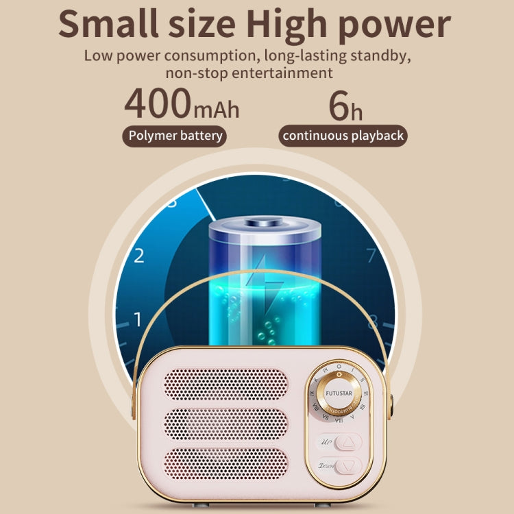 DW13 Portable HIFI Mini Retro Wireless Bluetooth Speaker(White) - Mini Speaker by PMC Jewellery | Online Shopping South Africa | PMC Jewellery