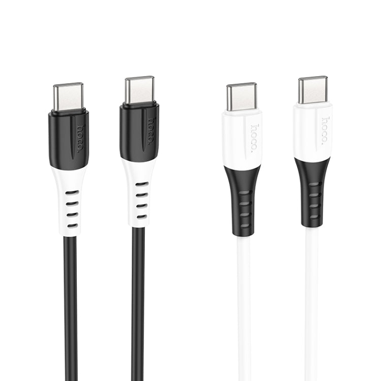 hoco 60W X82 3A USB-C / Type-C to USB-C / Type-C Silicone Charging Data Cable,Length: 1m(Black) - USB-C & Type-C Cable by hoco | Online Shopping South Africa | PMC Jewellery