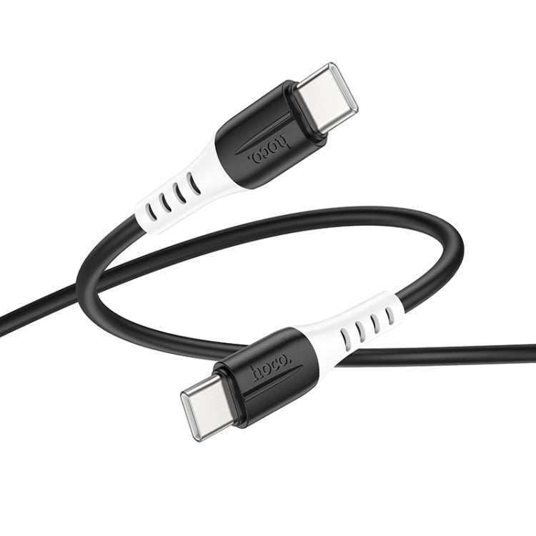 hoco 60W X82 3A USB-C / Type-C to USB-C / Type-C Silicone Charging Data Cable,Length: 1m(Black) - USB-C & Type-C Cable by hoco | Online Shopping South Africa | PMC Jewellery