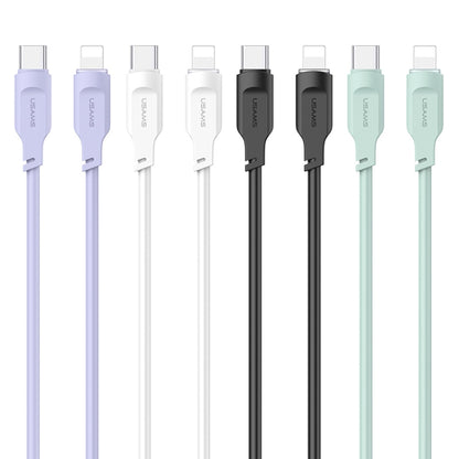 USAMS US-SJ566 Type-C / USB-C to 8 Pin PD 20W Fast Charing Data Cable with Light, Length: 1.2m(Black) - 2 in 1 Cable by USAMS | Online Shopping South Africa | PMC Jewellery