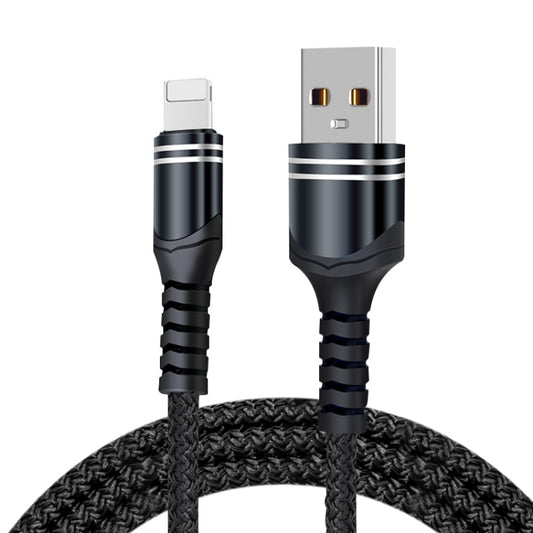 8 Pin 6A Woven Style USB Charging Cable, Cable Length: 1m(Black) - Normal Style Cable by PMC Jewellery | Online Shopping South Africa | PMC Jewellery