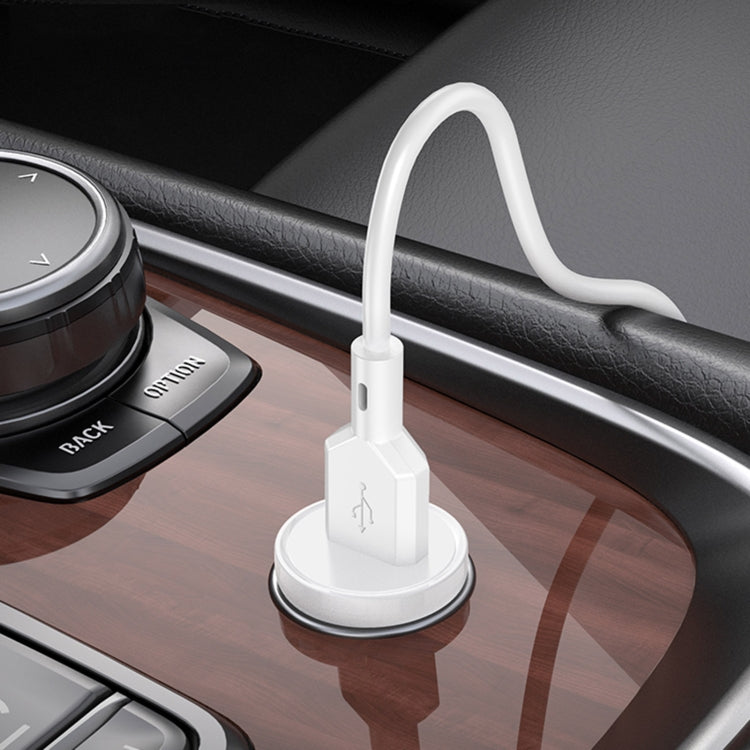 Borofone BZ18 Single USB Port QC3.0 Car Charger with Type-C / USB-C Charging Cable(White) - Car Charger by Borofone | Online Shopping South Africa | PMC Jewellery