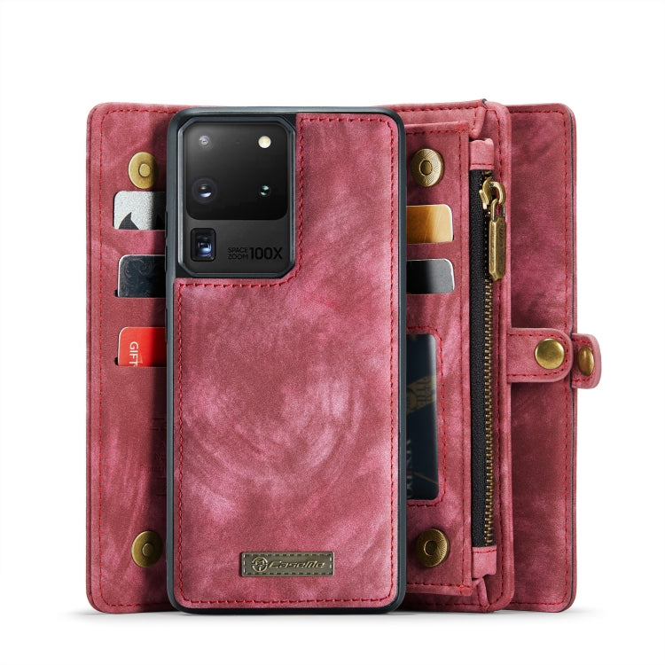 For Galaxy S20 Plus CaseMe Detachable Multifunctional Horizontal Flip Leather Case, with Card Slot & Holder & Zipper Wallet & Photo Frame(Red) - Galaxy Phone Cases by CaseMe | Online Shopping South Africa | PMC TechLife | Buy Now Pay Later Mobicred