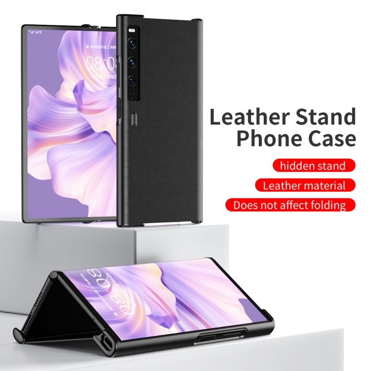 For Huawei Mate Xs 2 Leather Shockproof Phone Case With Holder(Blue) - Huawei Cases by PMC TechLife | Online Shopping South Africa | PMC TechLife | Buy Now Pay Later Mobicred