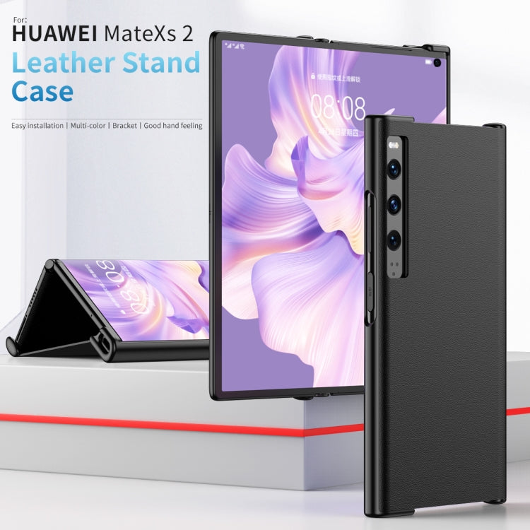 For Huawei Mate Xs 2 Leather Shockproof Phone Case With Holder(Blue) - Huawei Cases by PMC TechLife | Online Shopping South Africa | PMC TechLife | Buy Now Pay Later Mobicred