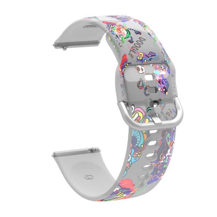 For Samsung Galaxy Watch4 20mm Transparent Printed TPU Silicone Watch Band(10) - Watch Bands by PMC TechLife | Online Shopping South Africa | PMC TechLife | Buy Now Pay Later Mobicred