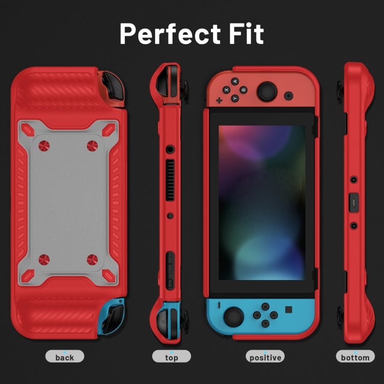 Game Handle Gamepad TPU+PC Protective Case for Switch OLED(Red) - Cases by PMC TechLife | Online Shopping South Africa | PMC TechLife