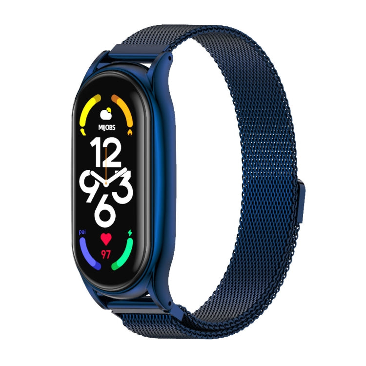 For Xiaomi Mi Band 7 / 7 NFC MIJOBS Milan Magnetic Plus Stainless Steel Watch Band(Blue) - Watch Bands by MIJOBS | Online Shopping South Africa | PMC TechLife | Buy Now Pay Later Mobicred