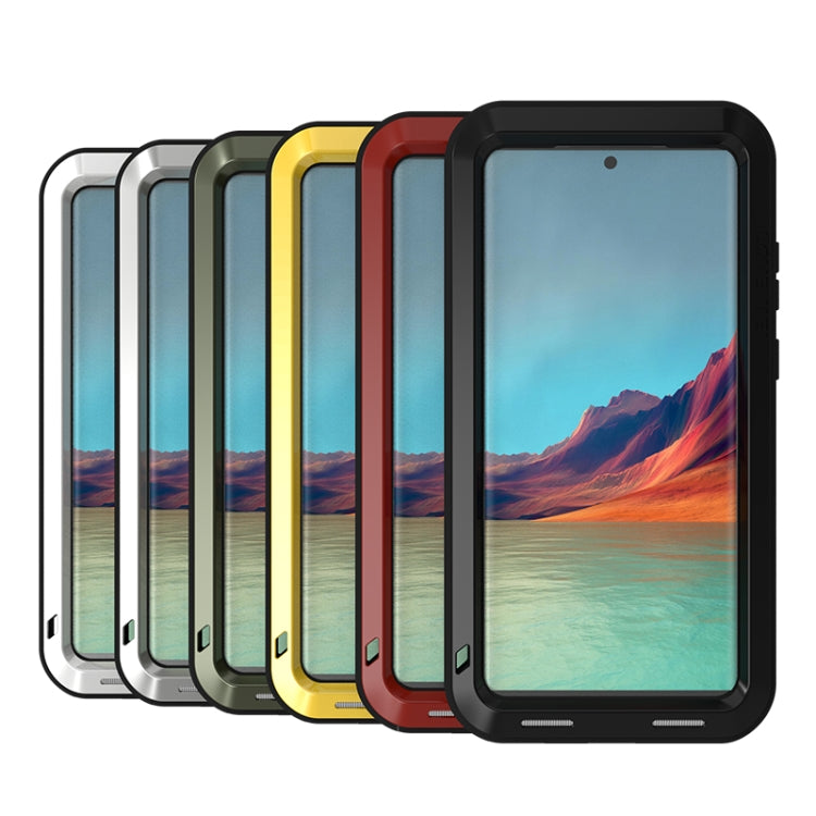 For Samsung Galaxy S22 Ultra 5G LOVE MEI Metal Shockproof Waterproof Dustproof Protective Phone Case(Red) - free shipping - PMC TechLife - Order now!