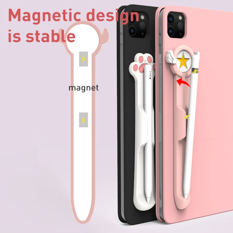Stylus Silicone Magnetic Cartoon Pen Holder For Apple Pencil 1/2(Pink Cat Paw) - Pencil Accessories by PMC TechLife | Online Shopping South Africa | PMC TechLife