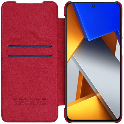 For Xiaomi Poco M4 Pro NILLKIN QIN Series Crazy Horse Texture Leather Phone Case(Red) - Xiaomi Cases by NILLKIN | Online Shopping South Africa | PMC Jewellery