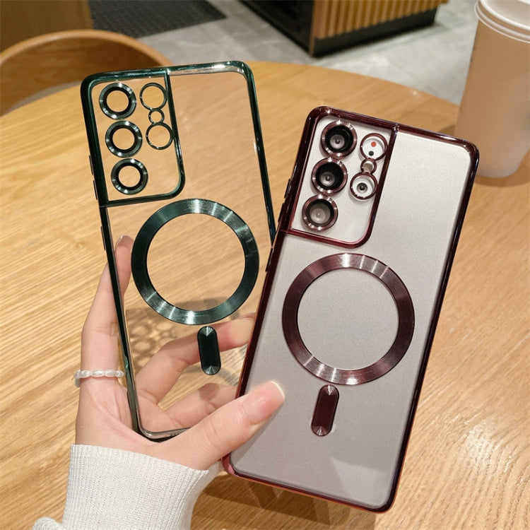 For Samsung Galaxy S22 Ultra 5G TPU Electroplated Magsafe Magnetic Phone Case(Red) - Galaxy S22 Ultra 5G Cases by PMC TechLife | Online Shopping South Africa | PMC TechLife | Buy Now Pay Later Mobicred