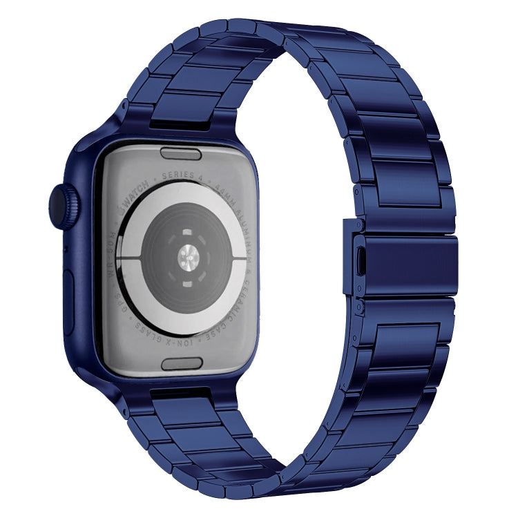 Small Waist Stainless Steel Watch Band For Apple Watch Series 8&7 45mm / SE 2&6&SE&5&4 44mm / 3&2&1 42mm(Dark Blue) - Watch Bands by PMC TechLife | Online Shopping South Africa | PMC TechLife | Buy Now Pay Later Mobicred