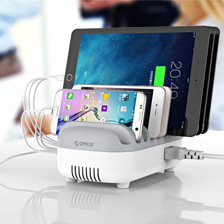 ORICO DUK-10P-DX 120W 5V 2.4A 10 Ports USB Charging Station, AU Plug(White) - Multifunction Charger by ORICO | Online Shopping South Africa | PMC Jewellery