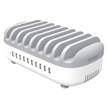 ORICO DUK-10P-DX 120W 5V 2.4A 10 Ports USB Charging Station, EU Plug(White) - Multifunction Charger by ORICO | Online Shopping South Africa | PMC Jewellery