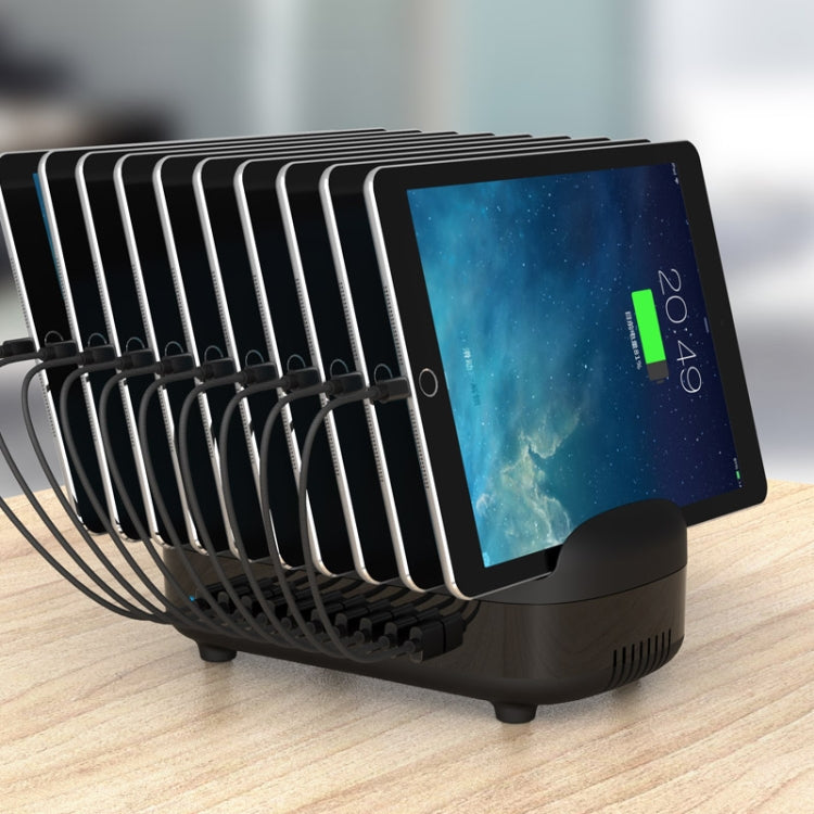 ORICO DUK-10P-DX 120W 5V 2.4A 10 Ports USB Charging Station, UK Plug(Black) - Multifunction Charger by ORICO | Online Shopping South Africa | PMC Jewellery