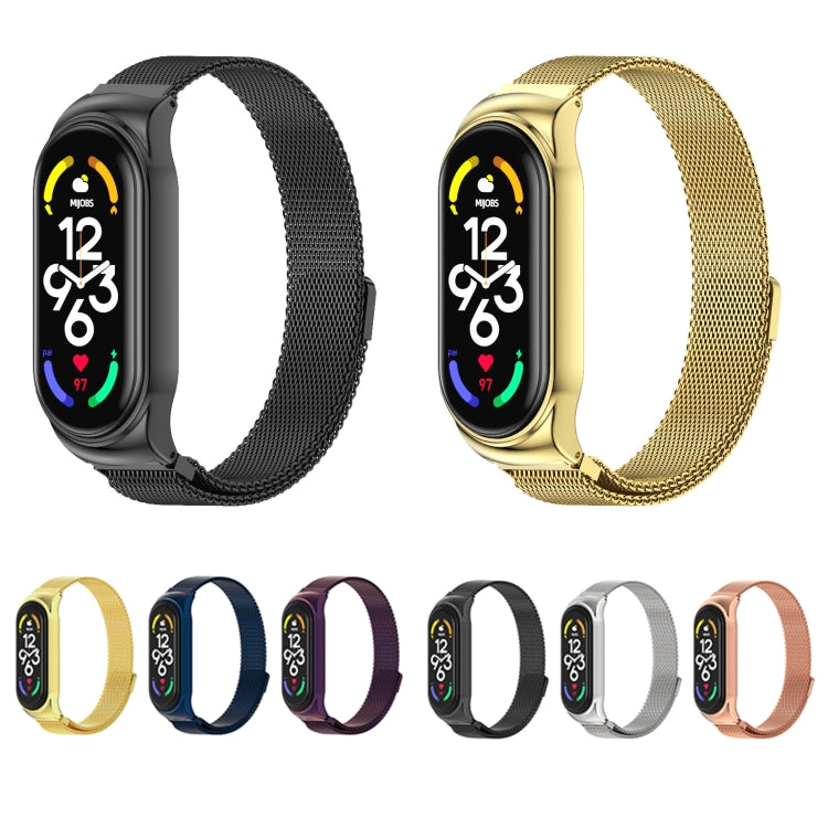 For Xiaomi Mi Band 7 / 7 NFC MIJOBS CS Milan Magnetic Stainless Steel Watch Band(Purple) - Watch Bands by MIJOBS | Online Shopping South Africa | PMC TechLife | Buy Now Pay Later Mobicred