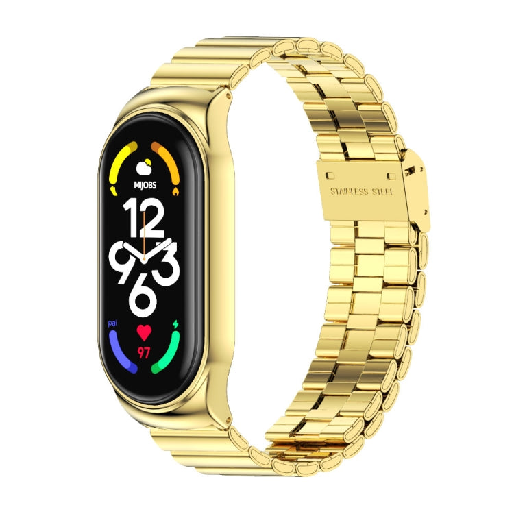 For Xiaomi Mi Band 7 / 7 NFC MIJOBS CS Bamboo Buckle Stainless Steel Watch Band(Gold) - free shipping - PMC TechLife - Order now!