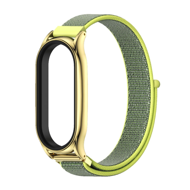 For Xiaomi Mi Band 7 / 7 NFC MIJOBS Plus Stainless Steel Case Nylon Watch Band(Yellow) - Watch Bands by MIJOBS | Online Shopping South Africa | PMC TechLife | Buy Now Pay Later Mobicred