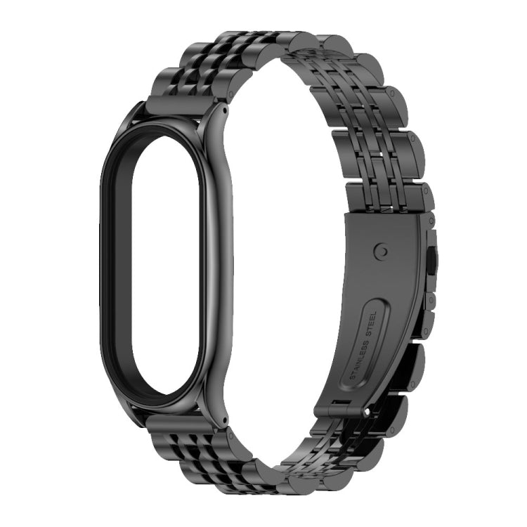 For Xiaomi Mi Band 7 / 7 NFC MIJOBS Plus Seven-bead Metal Stainless Steel Watch Band(Black) - Watch Bands by MIJOBS | Online Shopping South Africa | PMC TechLife | Buy Now Pay Later Mobicred
