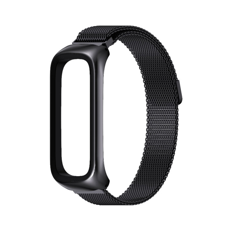 For Samsung Galaxy Fit 2 MIJOBS Milan Magnetic Stainless Steel Watch Band(Black) - Watch Bands by MIJOBS | Online Shopping South Africa | PMC TechLife | Buy Now Pay Later Mobicred