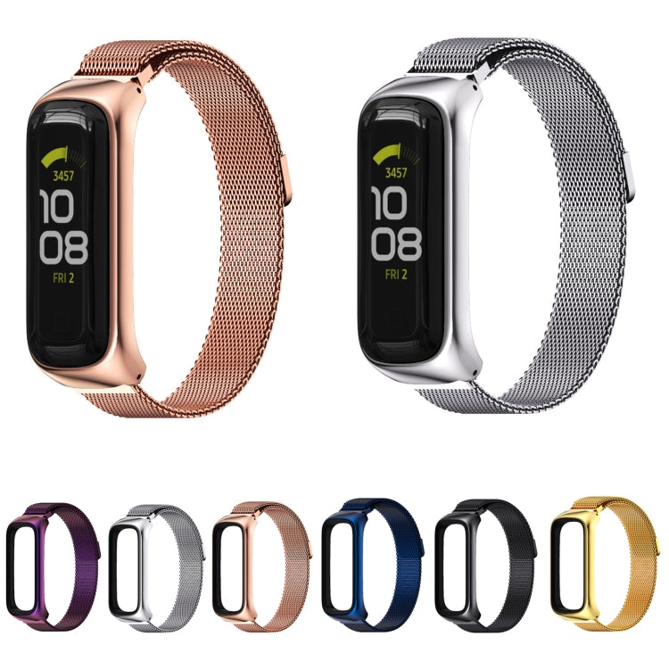 For Samsung Galaxy Fit 2 MIJOBS Milan Magnetic Stainless Steel Watch Band(Rose Gold) - free shipping - PMC TechLife - Order now!